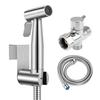Sugarello Toilet Cleaning Nozzle Shower Toilet Bowl High Water Flush Set with Branch Stainless Steel Water Adjustable Water Handheld for and Outdoors