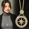 Korean Style Sparkle Star Necklace With Alloy Gemstone Pendant For Winter Fashion