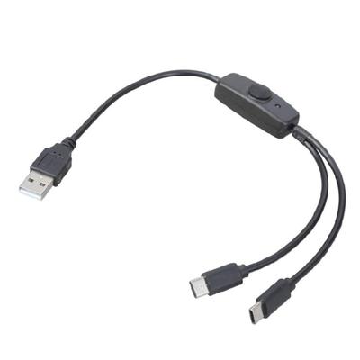 USB Multi Charging Cable 2 In 1 Multiple Phone Charger Cord USB C Multi Cable with Switches for Phones Tablets