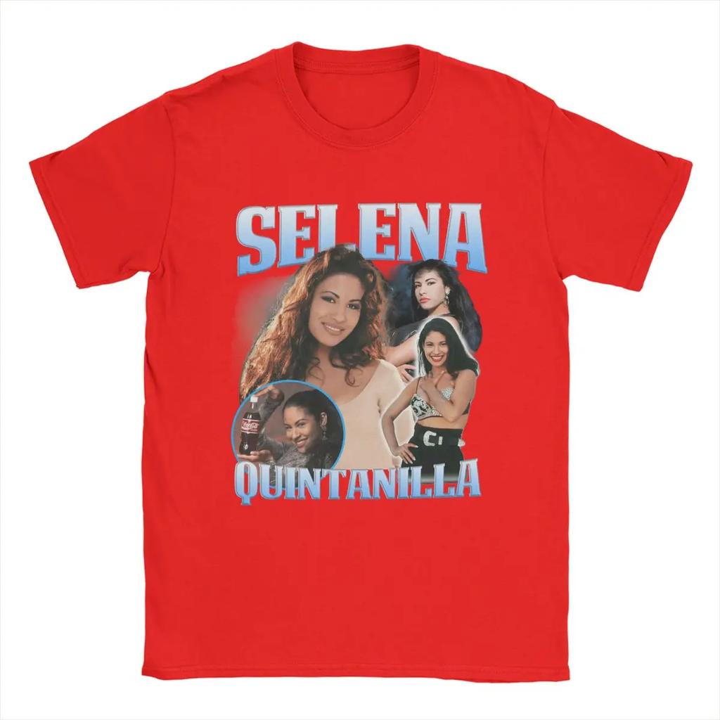 Men's Selena Quintanilla T Shirts Pure Cotton Clothing Vintage Short Sleeve Round Collar Tee Shirt Adult T-Shirt