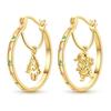 Red Series Original 925 Sterling Silver Snowflake Christmas Hoop Earrings For Women Wedding Christmas Festive Jewelry Gift