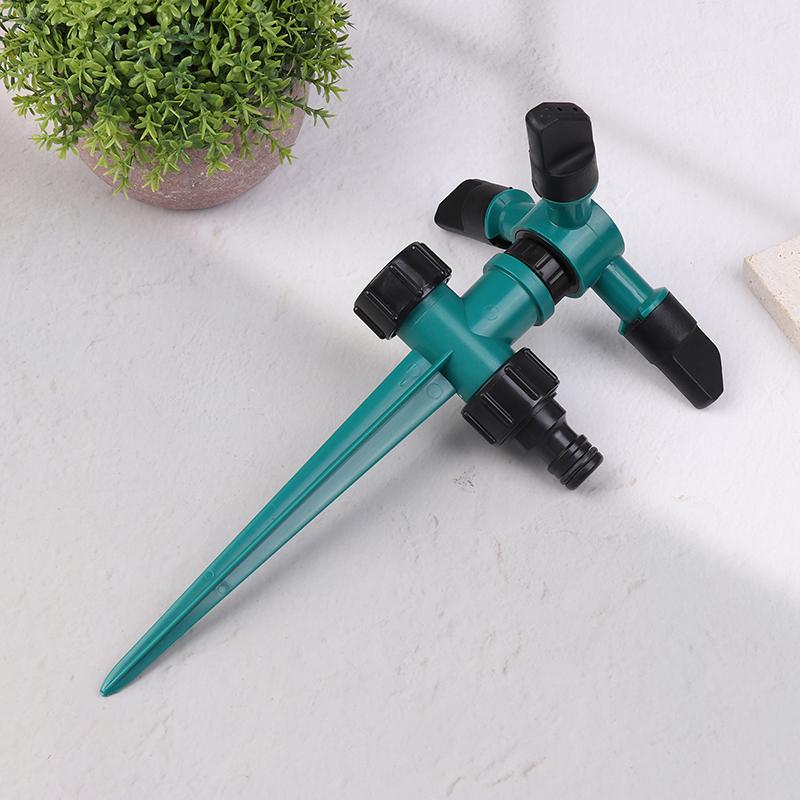 Garden Sprinkler Ground Inserted Rotating Lawn Sprinkler For Yard 360-Degree Automatic Rotating Three-Fork Irrigation Sprinkler