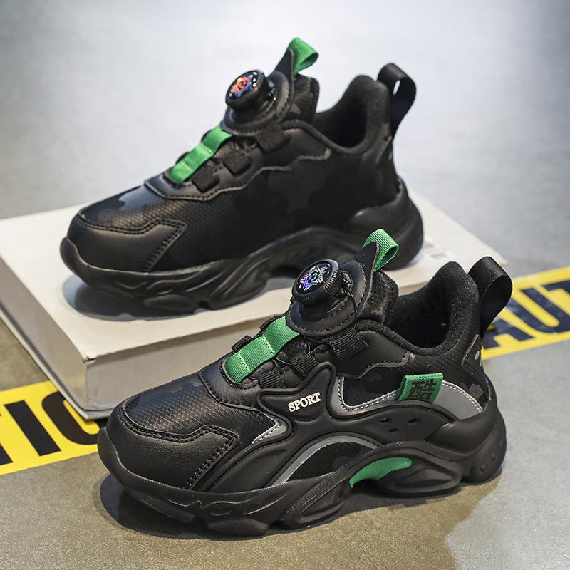 Zimowe Sneakersy Dziecięce Bawełniane Buty Sneakersy PU Wodoodporne Krótki Polar Ciepłe Ultralekkie Chłopięce Śniegowce