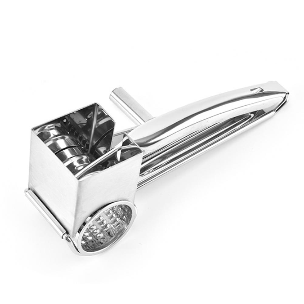 Grattugia Rotante 5 In 1 In Acciaio Inox Con Manico: Affetta Verdure, Formaggio, Frutta E Noci, Con Ventosa E Scatola