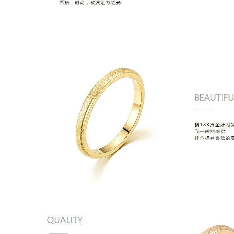 Europe and the United States popular fashion titanium steel matte ring women's popular simple plain ring couple ring cross-border