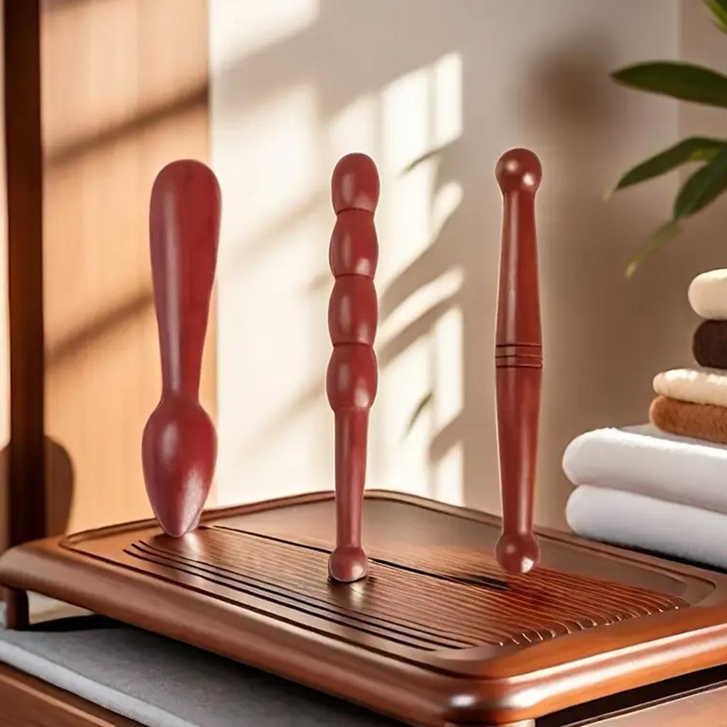 Wooden Manual Acupressure Stick Foot Hand Massage Wooden Stick for Face Neck Back Waist Massage