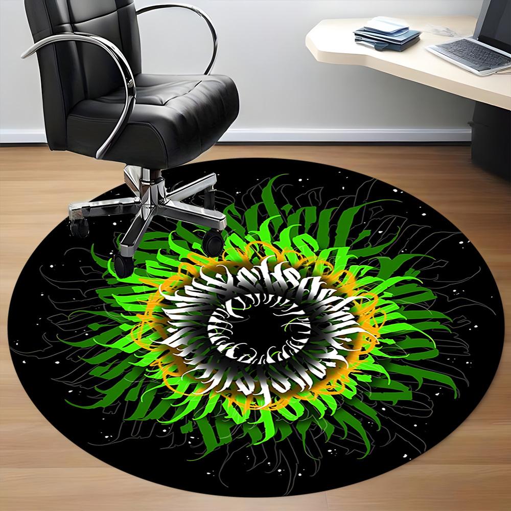 1pc Abstract Artwork Chair Carpet for Office, Round Non Slip Durable Large Size Office Carpet, Suitable for Office