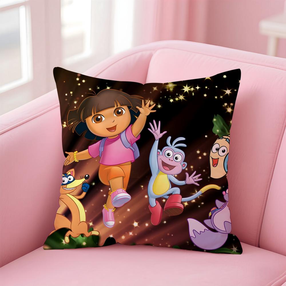 Cute D-DoraS the E-ExplorerS Cushion Cover Comfortable Reversible Pillow Cover Ideal for Car Sofa Bedroom & Beyond