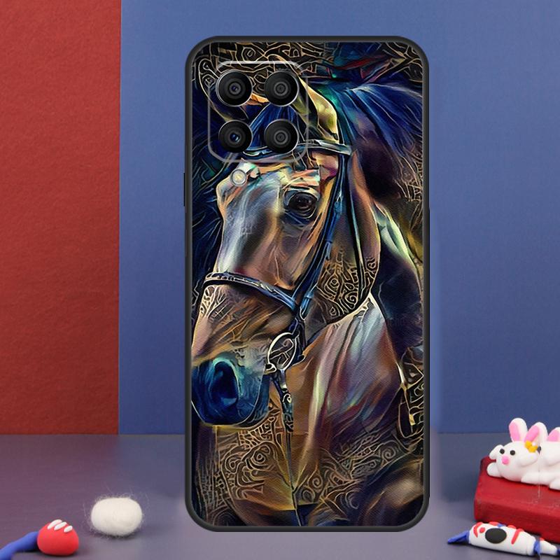 Bemalte Kunst-Hülle für Pferde für Samsung Galaxy M13 M53 M06 M16 M31 M11 M35 M55 M15 M56 M36 M12 M32 M52 M14 M34 M54