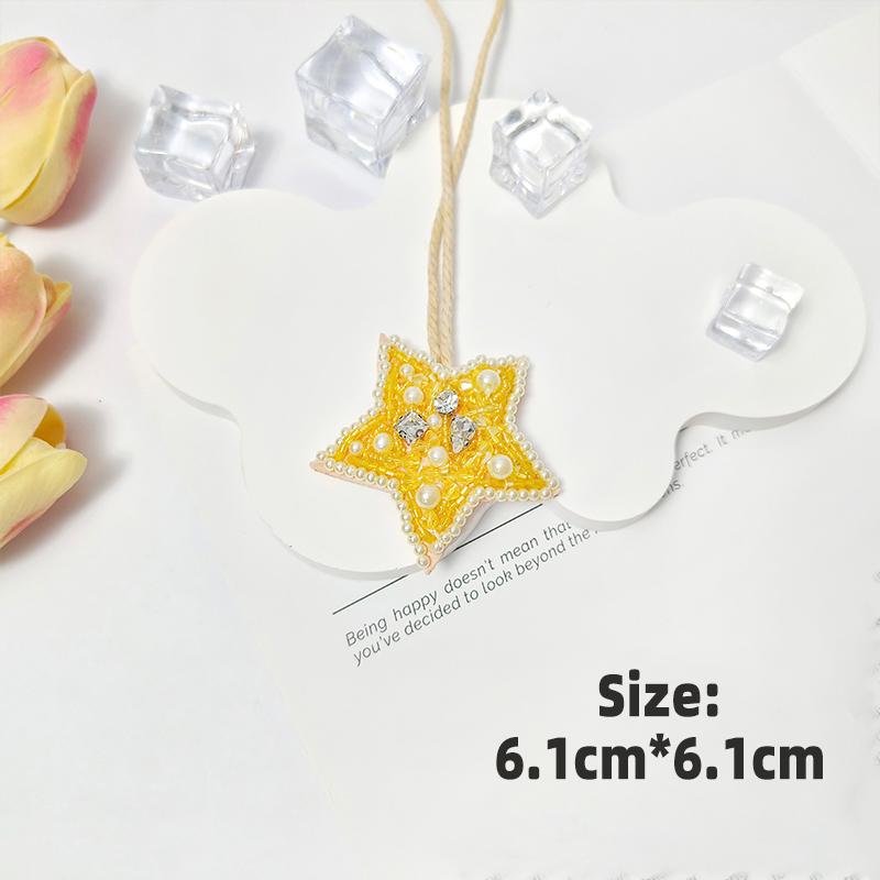 3D Ocean Theme Patches Handmade Rhinestone Beaded Patches with Hanging Rope Crystal Bag Lanyard Patch Beading Applique