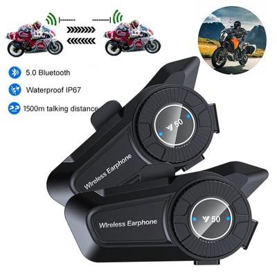Bluetooth 5.3 Motorcycle Helmet Headset for 2 Rider MP3 Music Player Speaker Wireless Hands-free Call Phone Kit for Moto Cycling Intercomunicador