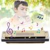 10-Loch Mundharmonika Blues F-Dur Harp Wind Musikinstrument Anfänger Übung KS-10BHGold