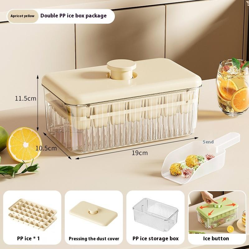 Press-to-Release Ice Cube Tray Food Grade Large Capacity for Home Freezer Storage Box for Perfect Ice Blocks Ice Cube Gadget