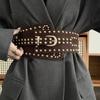 Stylish Rivet Waist Belt Adjustable PU Leather Corset For Women And Men Contemporary Waist Cincher Fashion Accessory