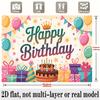 Party Backdrop Flat Text Hanging Event Photo Background Birthday Party Decor