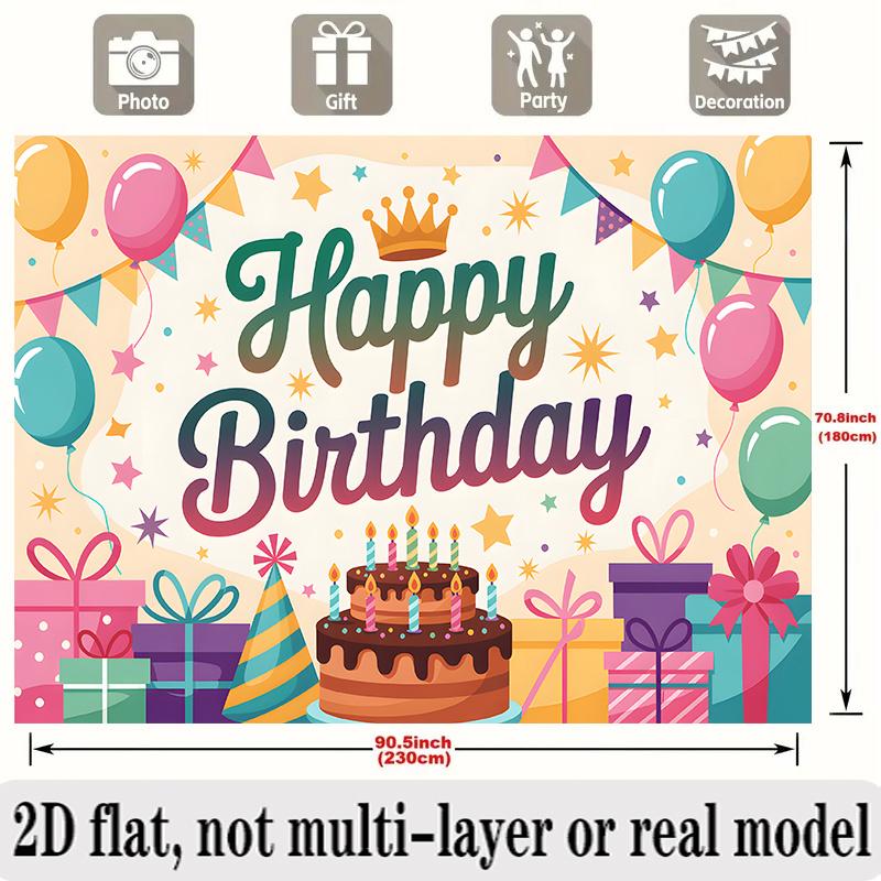 Party Backdrop Flat Text Hanging Event Photo Background Birthday Party Decor