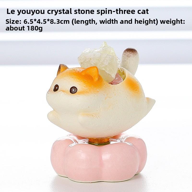 Crystal Tree With Cat Figurines Gift For Colleagues Office Decor Collectors Edition