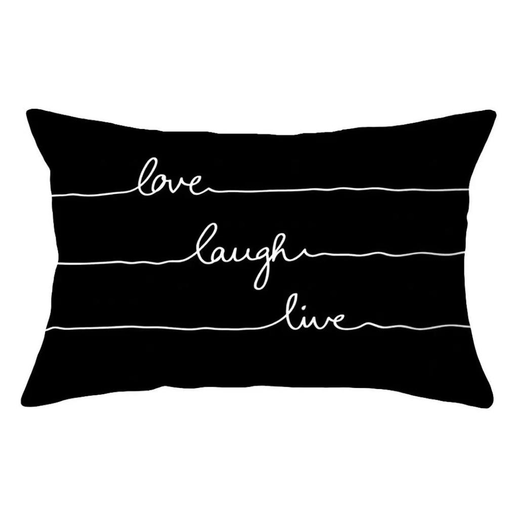 VIKAMA Minimalistisches Schwarz-Weiß Mode-Kissenbezug Nordischer Stil Hohe Ästhetik Kissenbezug Schlafzimmer Sofa Dekoration Kissenhülle