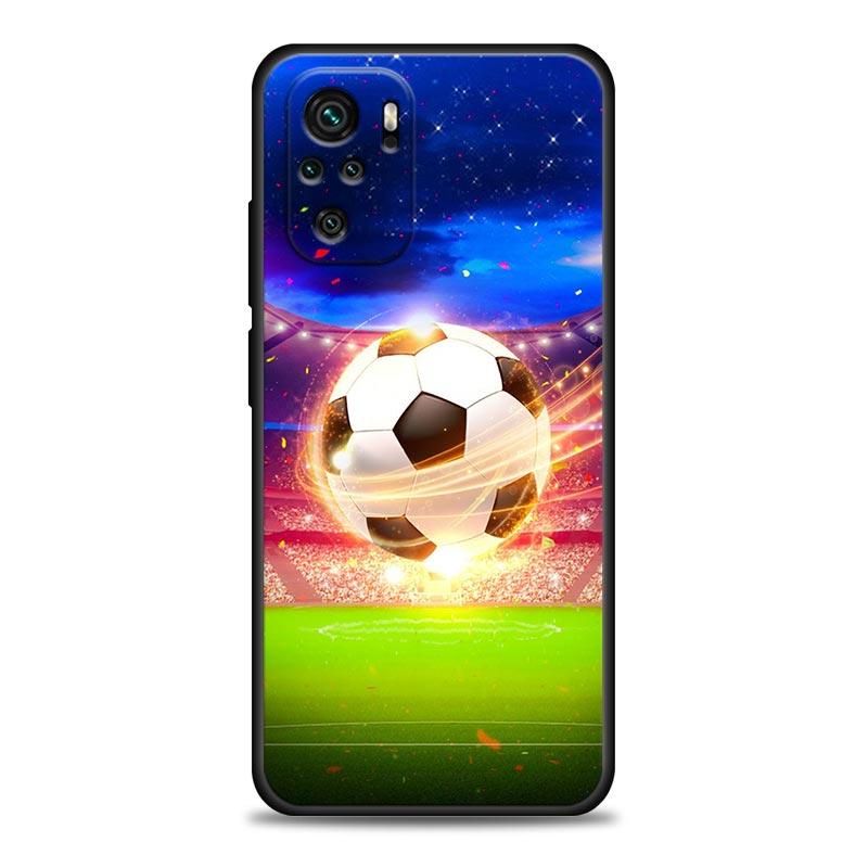 Fire Football Soccer Ball Phone Case For Xiaomi Redmi 15 15C 4G Note 15 14 13 Pro Plus 5G Soft Cover For Redmi Note 15Pro 14PRO