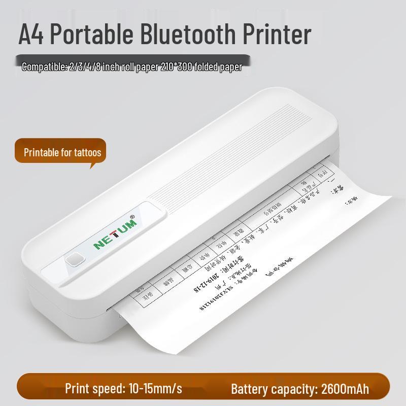 Wireless Portable Inkless A4 Printer for Home, Student, and Office