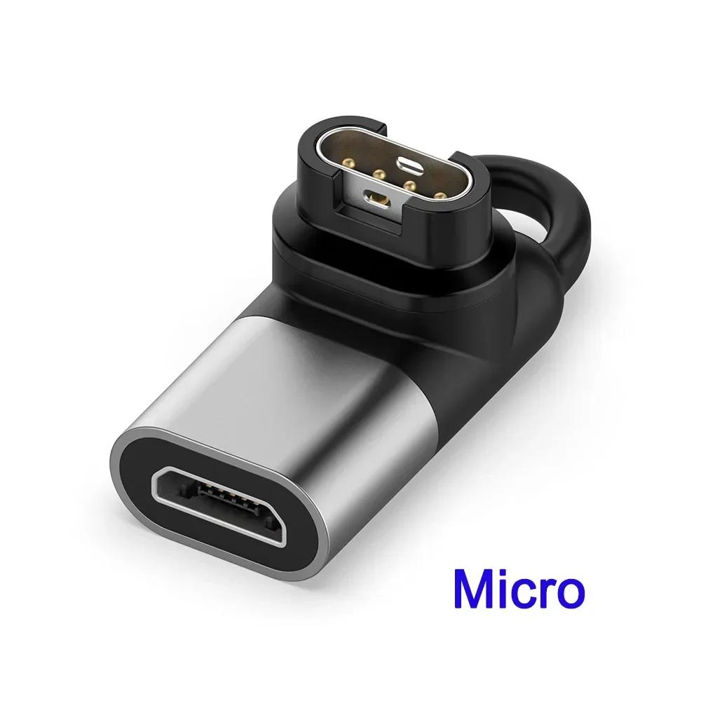 Connecteur Chargeur pour Montres Intelligentes Garmin Chargeur Micro USB/ IOS/ Type C Adaptateur de Charge pour Instinct 2 Solar/ Fenix 5/6/7 7x