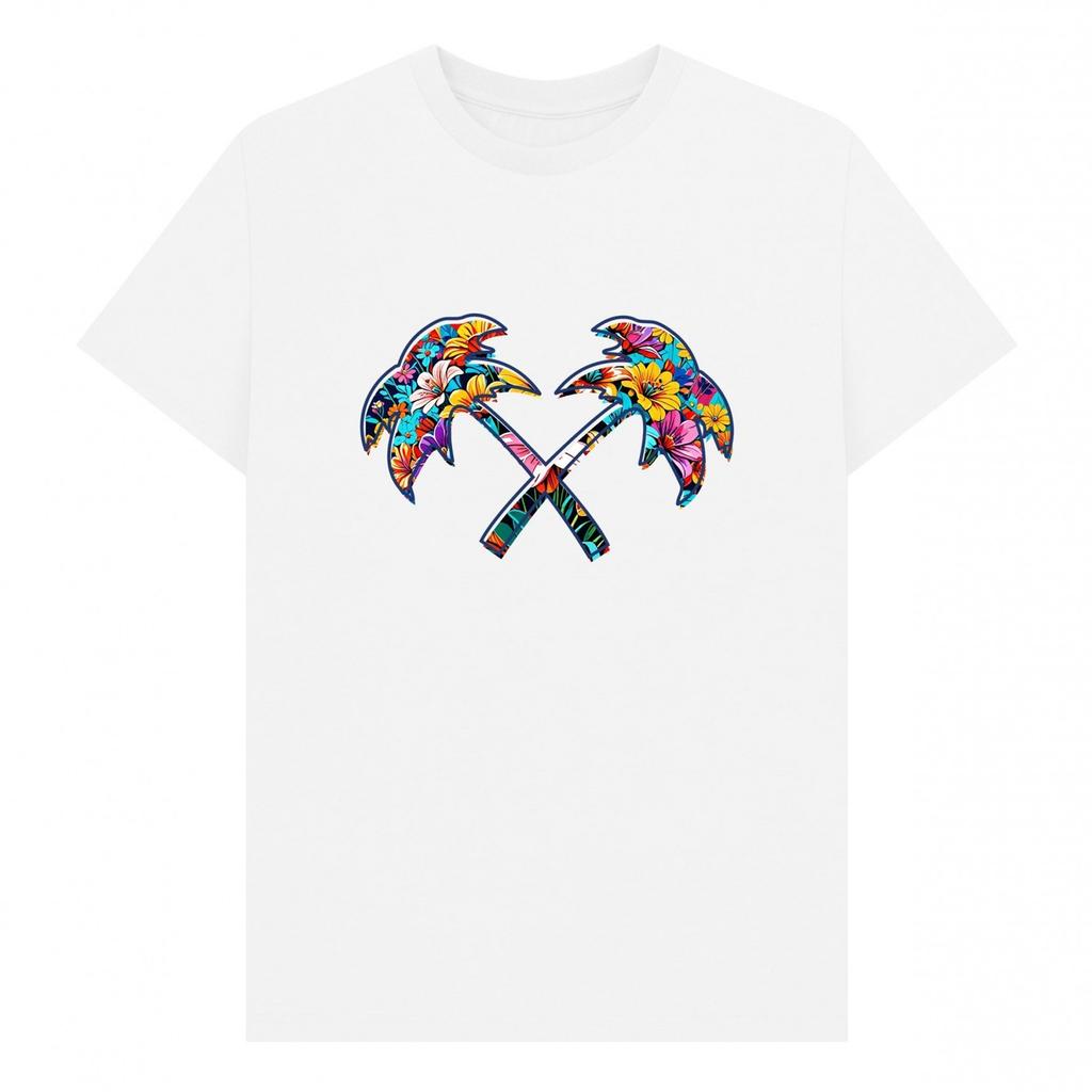 Trainer Spotter Unisex Adult Cross Palm Flowers T-Shirt