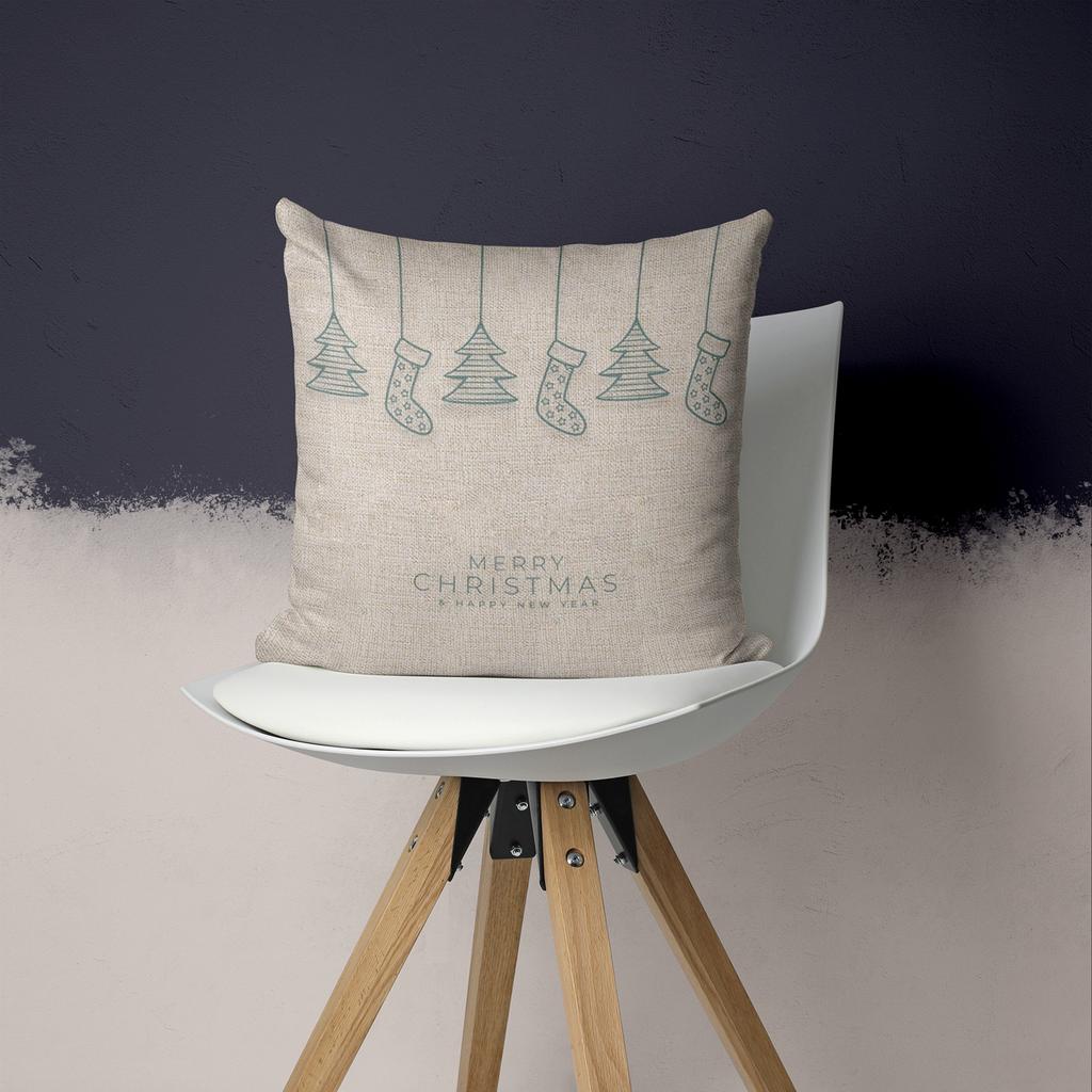 Christmas Cushion Cover Merry Christmas Decorations For Home Xmas Elk Noel Cristmas Ornaments New Year Gifts