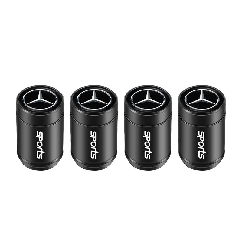 CRO1 For Mercedes Benz 4pcs Car Wheel Tire Valve Stem Cap Airdust Cover Auto Accessories AMG A C E S G Class W108 W204 W205 W201 W210
