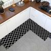 Plaid Kitchen Mat Nordic Long Non Slip Kitchen Carpet for Floor Black Grey Entrance Doormat Bath Mats Hallway Rug Home Decor