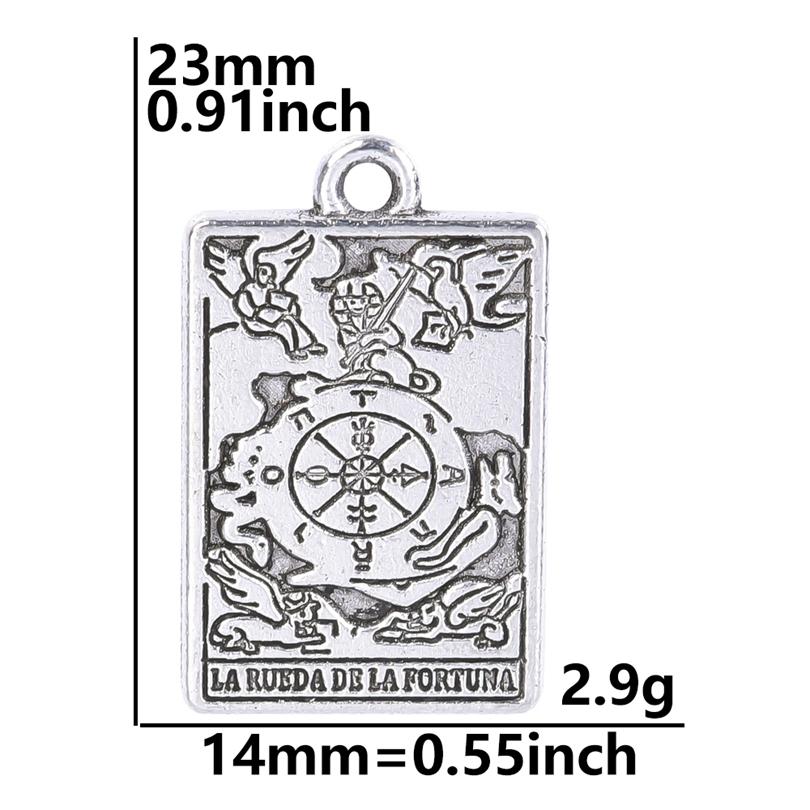 12pcs/Lot Tarot Charm Bulk Pendants For Jewelry Making Supplies The Lovers/Wheel Of Fortune/Star/Moon/Word Charm DIY Accessories