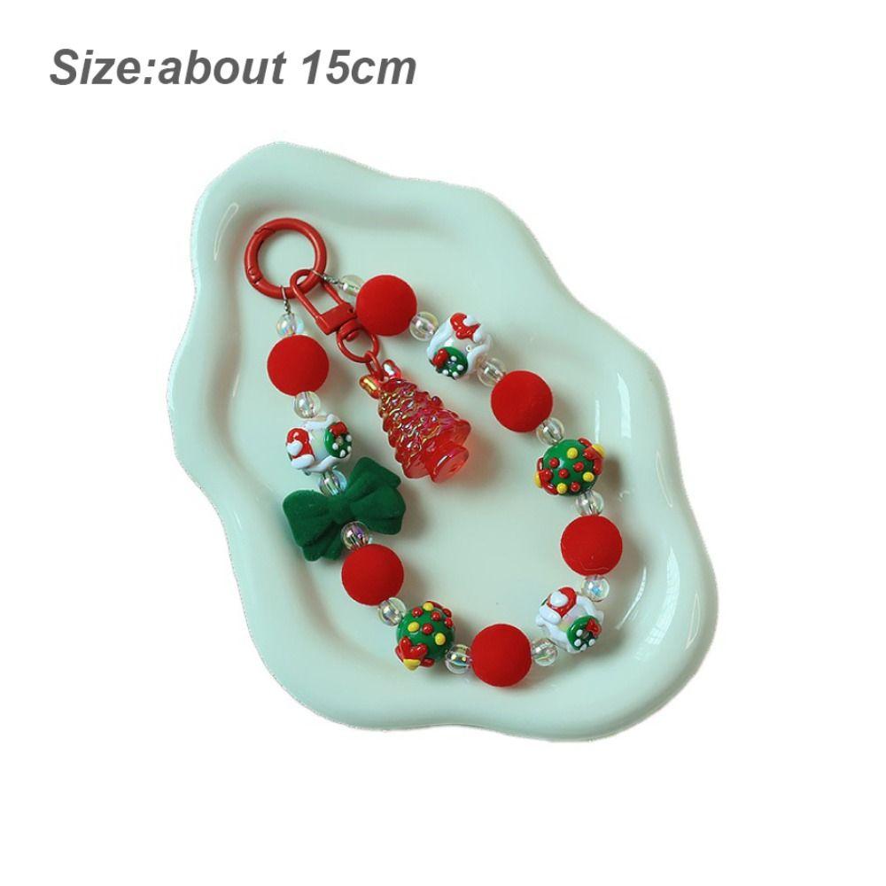 Bunte Handykette Weihnachten Perlenanhänger Lanyard Niedliche Handy-Handschlaufe