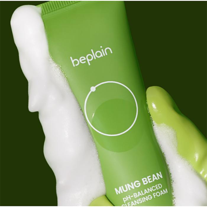 BEPLAIN Mousse Nettoyante au pH équilibré aux Haricots Mungo Verts – Nettoyant quotidien doux pour peau sensible, Coréen