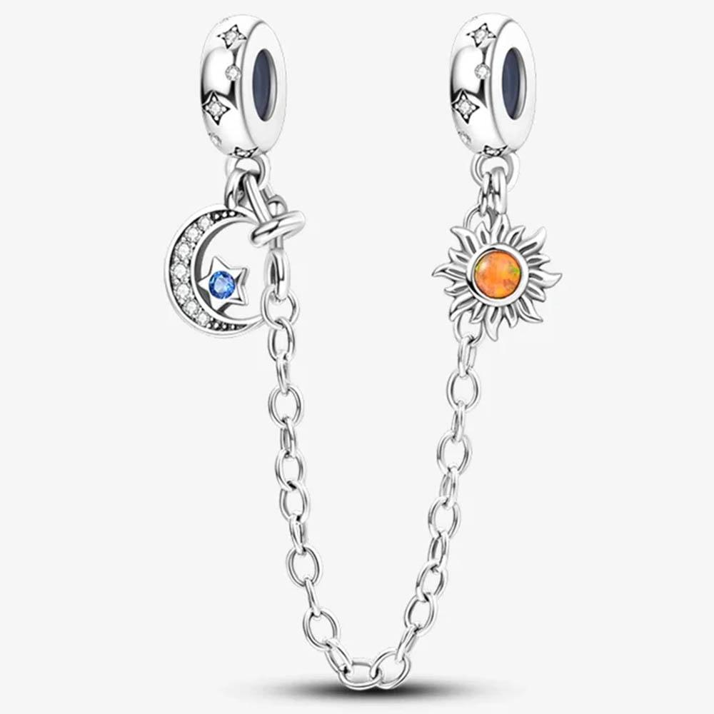 New In Color Zircon Angle Round Clip Bead Fit Pan Original Bracelet Women Copper Safety Chain Jewelry Gift