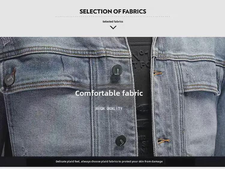 2024 Men's Spring & Autumn Denim Jacket: Loose-Fit, Large Size, Casual Workwear for Middle-Aged Men