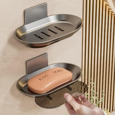 Wall-Mounted Space Aluminum Soap Holder with Drip Tray – Detachable, Washable, and No Water Accumulation