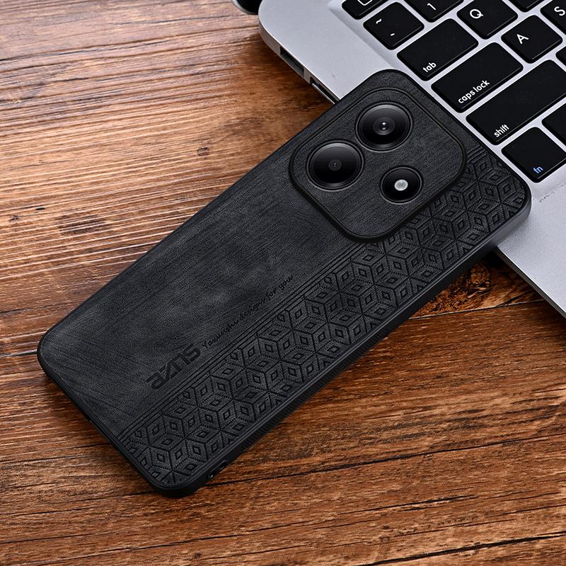 New Soft TPU Anti Slip Border Leather Phone Case For Xiaomi 14T 13T Redmi Note 14 14C 13 13C 12 12C 11 Pro Shockproof Back Cover
