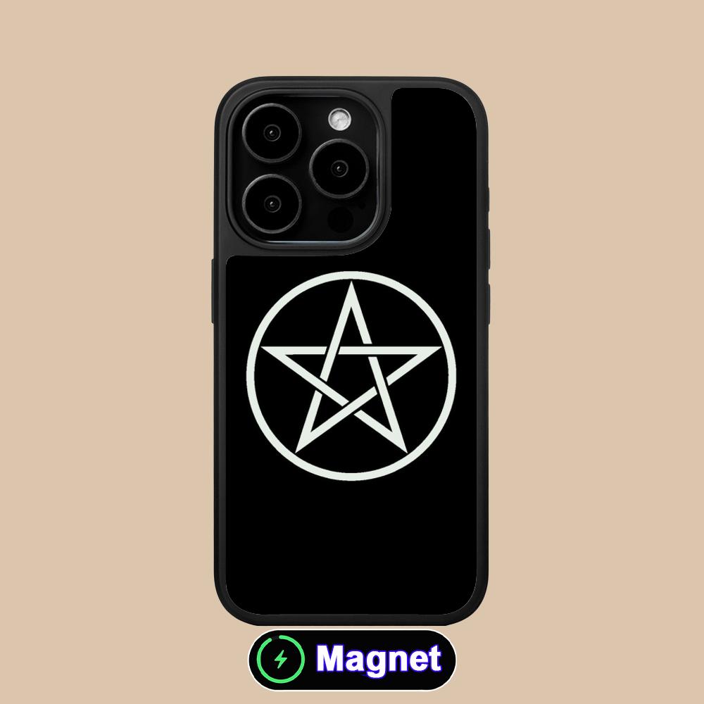 Aesthetic Pentagram Phone Case for iPhone 17 16 15 14 13 12 11 Air Pro Max Plus Matte Surface Magsafe Cover