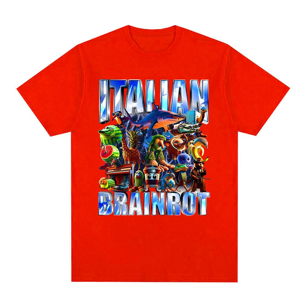 Italian Brainrot Tralalero Tralala Tung Tung Tung Sahur Bombardiro Crocodilo Funny Meme Graphic T-shirt Men Women Fashion Tshirt