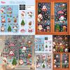 Christmas Snowflake Decal Pvc Wall Sticker With Santa Reindeer Snowman For Holiday Decor
