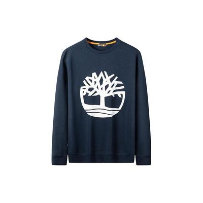 Baum Logo Print Outdoor Fleece Rundhals Sweatshirt Herren sweatshirt Marine A277C-U10