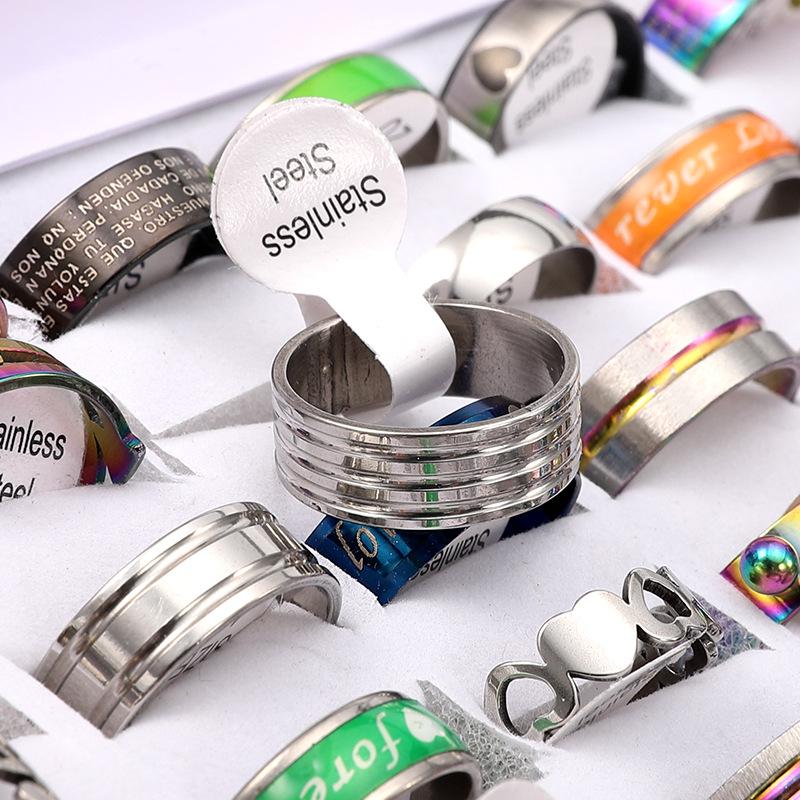 Trendy Star Mixed Style Titanium Steel Ring - 1.2 Thick Stainless Steel