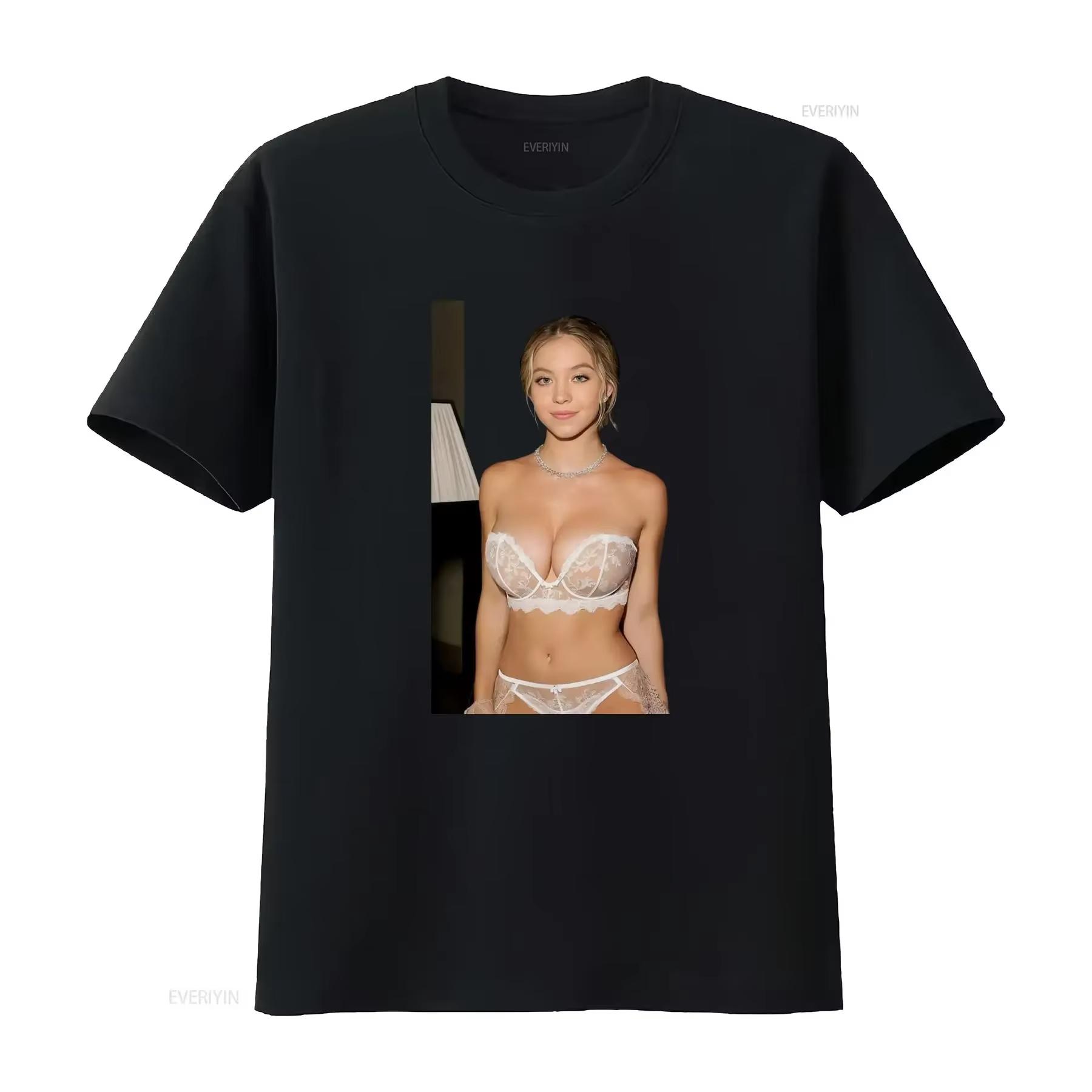 

Sydney Sweeney Inspired T Shirt Stylish and Trendy for Fashion Lovers Vintage Washed Streetwear Stretched Unisex Comfortable 2XL
