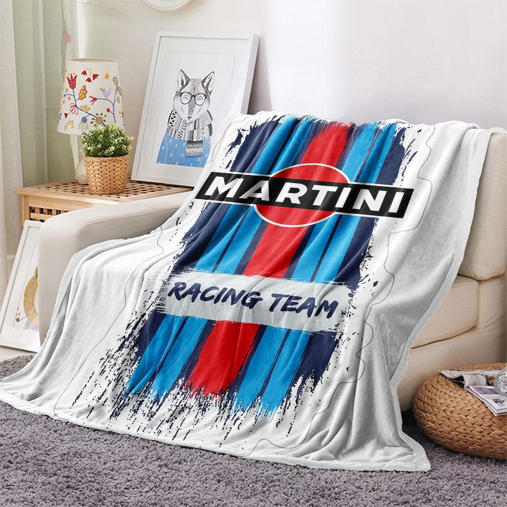 1PC Martini Racing Patterned Flannel Blanket Suitable For All Seasons for Home Decor Warmth and Comfort Gifts Holiday Present
