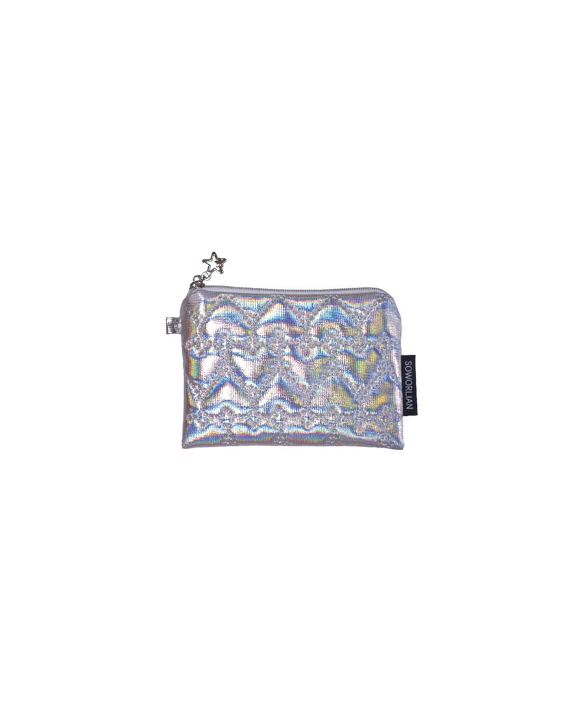 Soworlian Mini Zipper Pouch_Black, Silver, Aurora Silver