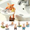 Cute Pig Figurine Cartoon Cartoon Pig Statue Tabletop Decor Desktop Ornament Gift for BFF