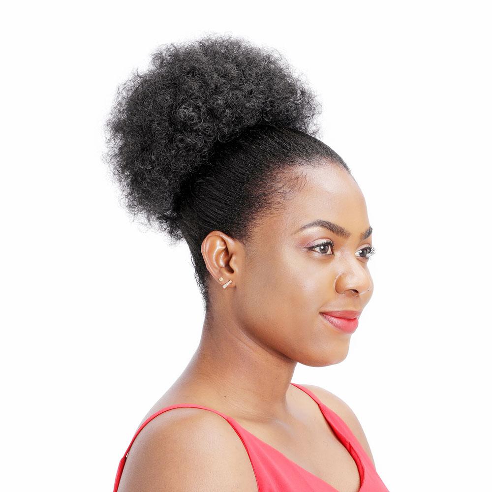 Afro Puff Hair Bun Dreadlock Drawstring Ponytail with Curly Hair Chignon Synthetic Hairpiece Scrunchies for Women