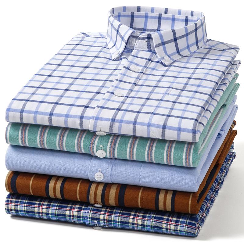 Nuove Camicie da Uomo 100% Puro Cotone Manica Lunga Camicie Eleganti Maschili Slim Sociali Affari Camicetta Monocolore Camicia Oxford 9XL 10XL 11XL