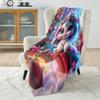 Colorful Festive Unicorn and Presents Pattern Blanket Flannel Material Soft Warm for All Seasons Home Outdoor Camping Picnics RV
