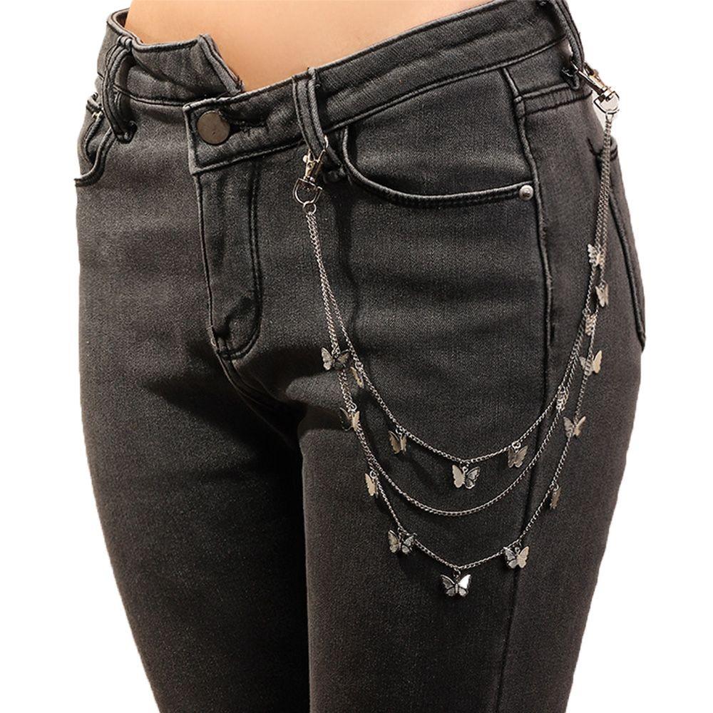 Waist Belt Multi Layer Women Punk HipHop Butterfly Belts Pants chain Waistband Waist Chain