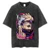 Anime Jujutsu Kaisen T-skjorter Vintage Vasket T-skjorte Harajuku Oversize Bomulls-T-skjorte Bomull Mote Streetwear Unisex Topp